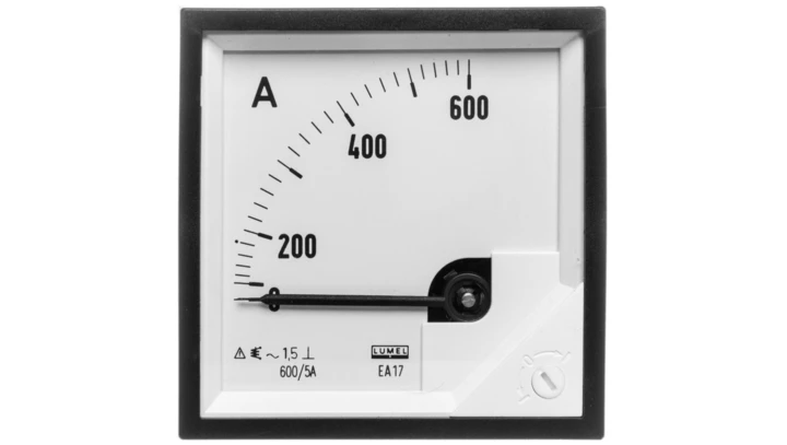 Amperomierz analogowy prądu zmiennego tablicowy EA17 72x72, 600A do współpracy z przekładnikiem 600/5 EA17N E42300000000