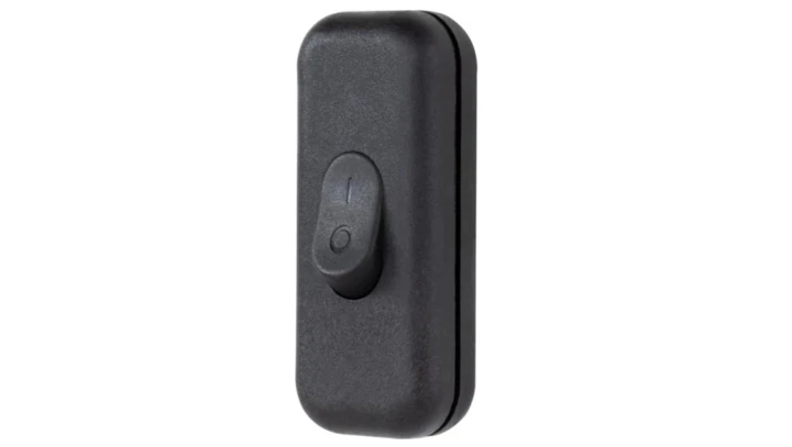 Łącznik przelotowy kołyskowy na kabel KLIK 1-biegunowy 2,5A 250 V czarny 09045