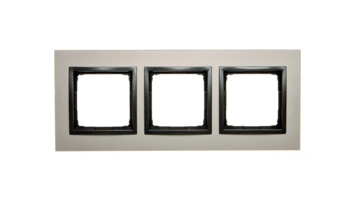 Simon 54 Nature Ramka potrójna metal SATYNOWY MROK DRN3/80 WMDZ-0130xS-080