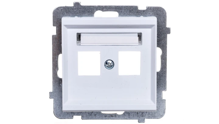 SONATA Obudowa gniazda podwójnego typu Keystone prosta biały mat GPK-2R/p/75