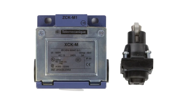 Wyłącznik krańcowy 1R 1Z migowy metal popychacz z rolką stalową XCKM102
