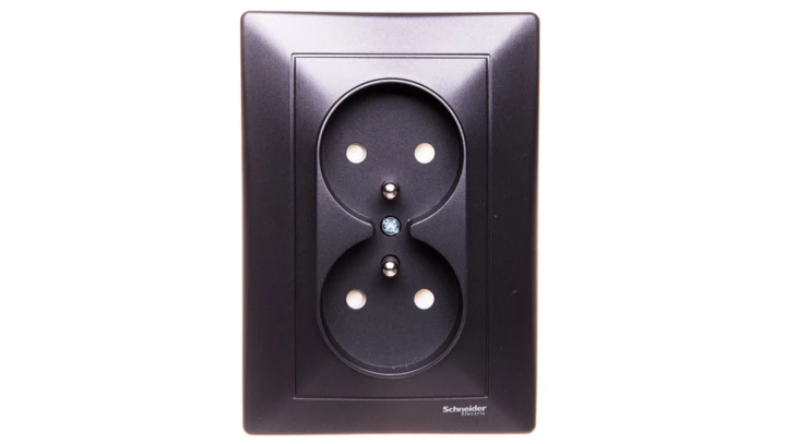SEDNA Gniazdo podwójne z/u 16A 250V grafitowe SDN2800670