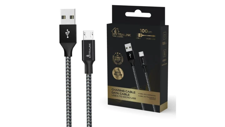 Kabel USB 15W 100cm Extralink Smart Life USB Type-A to MICRO-USB PVC 5V 3A czarny
