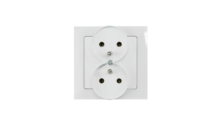 Gniazdo podtynkowe podwójne 2x2p+Z do ramki, Pola białe, 33028