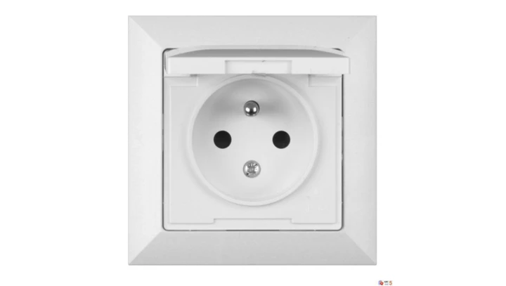 Gniazdo podtynkowe z/u IP44 p/t Pola białe, 33030