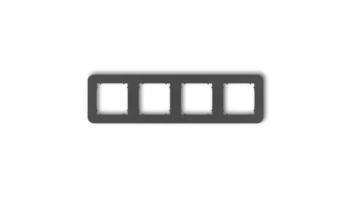 MINI Ramka uniwersalna poczwórna zaokrąglona z tworzywa grafitowy 11MRTZ-4