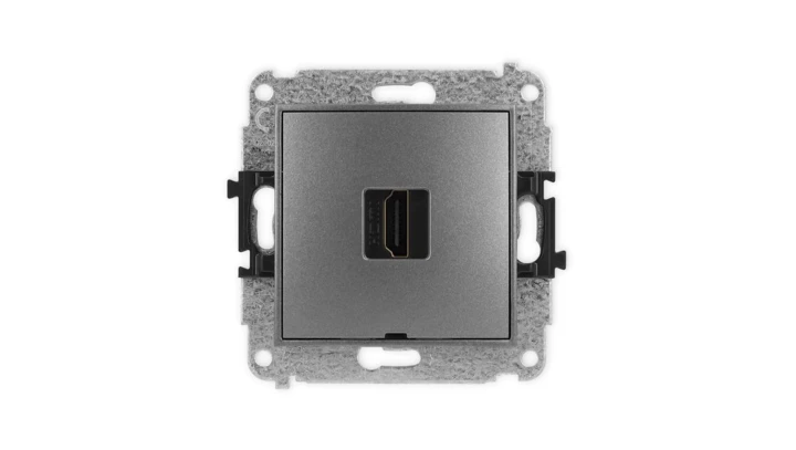 ICON Mechanizm gniazda pojedynczego HDMI 2.1, 8K, bez pola opisowego grafitowy 11IHDMIBO-5