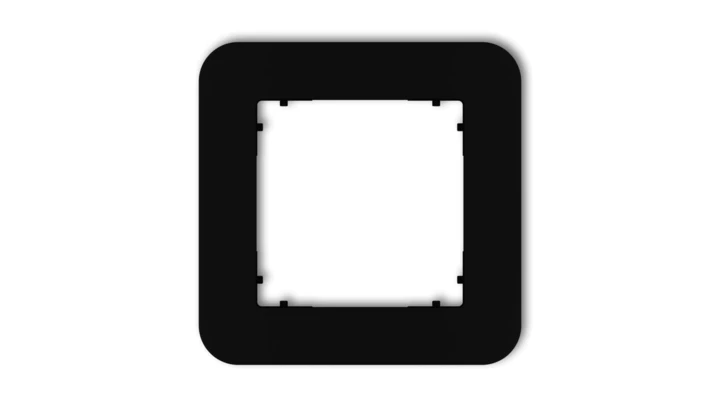 MINI Ramka uniwersalna pojedyncza zaokrąglona z tworzywa czarny mat 12MRTZ-1