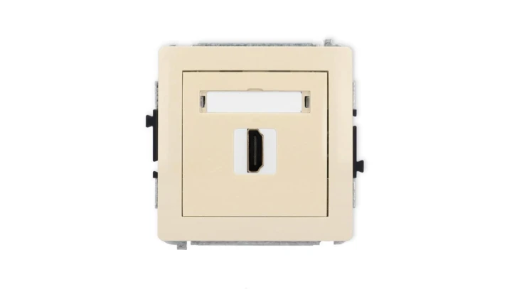 DECO Mechanizm gniazda pojedynczego HDMI 2.1, 8K beżowy 1DHDMI-5