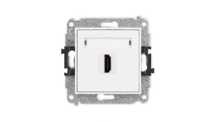 MINI Mechanizm gniazda pojedynczego HDMI 2.1, 8K biały mat 25MHDMI-5