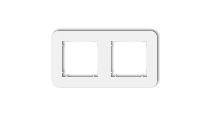 MINI Ramka uniwersalna podwójna zaokrąglona z tworzywa biały mat 25MRTZ-2