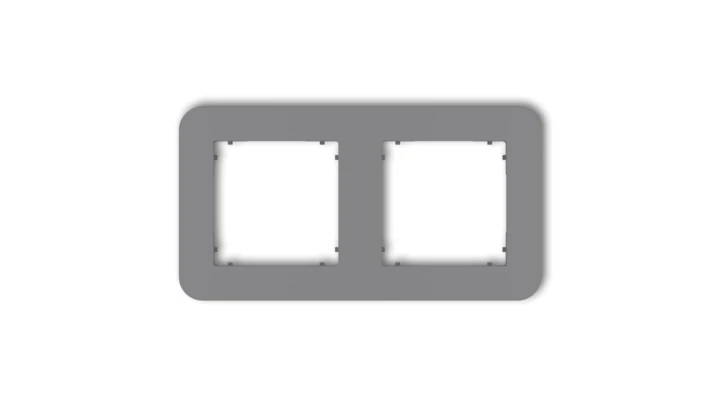 MINI Ramka uniwersalna podwójna zaokrąglona z tworzywa szary mat 27MRTZ-2