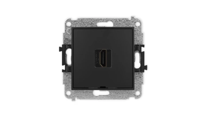 MINI Mechanizm gniazda pojedynczego HDMI 2.1, 8K, bez pola opisowego czarny mat 12MHDMIBO-5