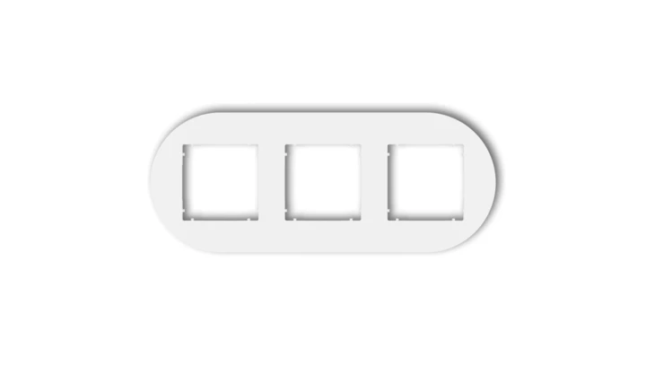 MINI Ramka uniwersalna potrójna okrągła z tworzywa biały mat 25MRTO-3