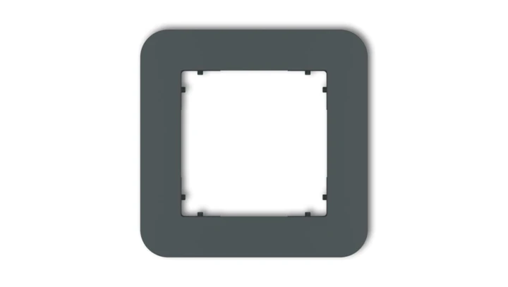 MINI Ramka uniwersalna pojedyncza zaokrąglona z tworzywa grafitowy mat 28MRTZ-1