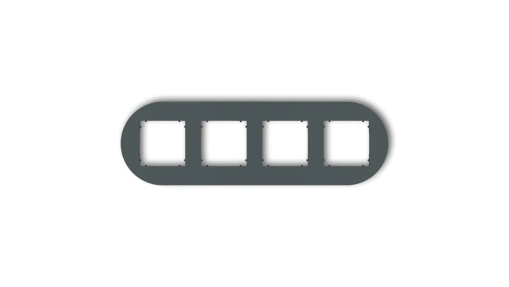 MINI Ramka uniwersalna poczwórna okrągła z tworzywa grafitowy mat 28MRTO-4