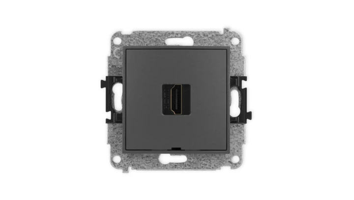MINI Mechanizm gniazda pojedynczego HDMI 2.1, 8K, bez pola opisowego grafitowy mat 28MHDMIBO-5
