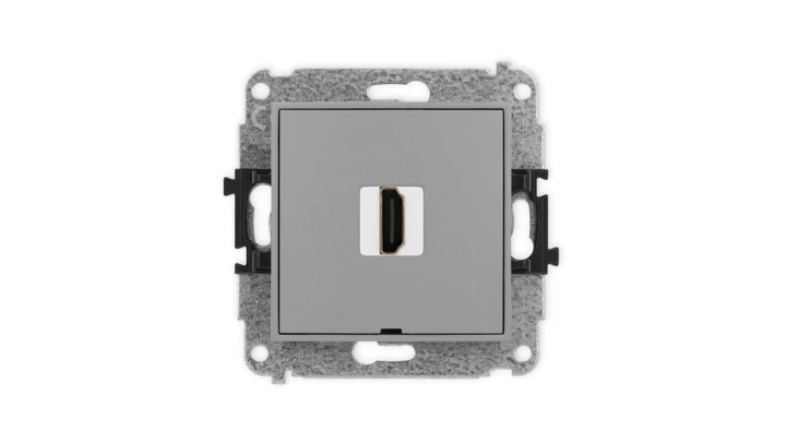 MINI Mechanizm gniazda pojedynczego HDMI 2.1, 8K, bez pola opisowego szary mat 27MHDMIBO-5