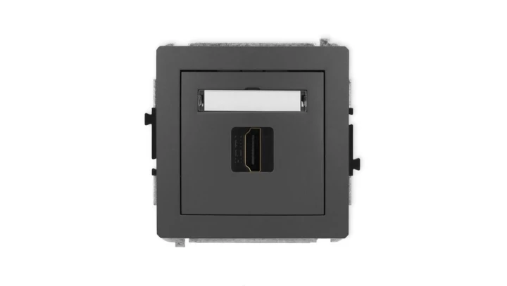 DECO Mechanizm gniazda pojedynczego HDMI 2.1, 8K grafitowy mat 28DHDMI-5