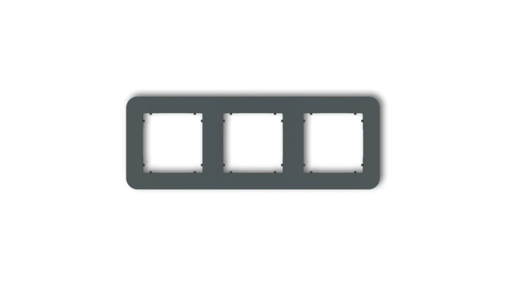 MINI Ramka uniwersalna potrójna zaokrąglona z tworzywa grafitowy mat 28MRTZ-3