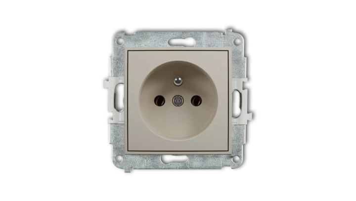 ICON Mechanizm gniazda pojedynczego z uziemieniem 2P+Z (bez przesłon torów prądowych) taupe 60IGP-1z