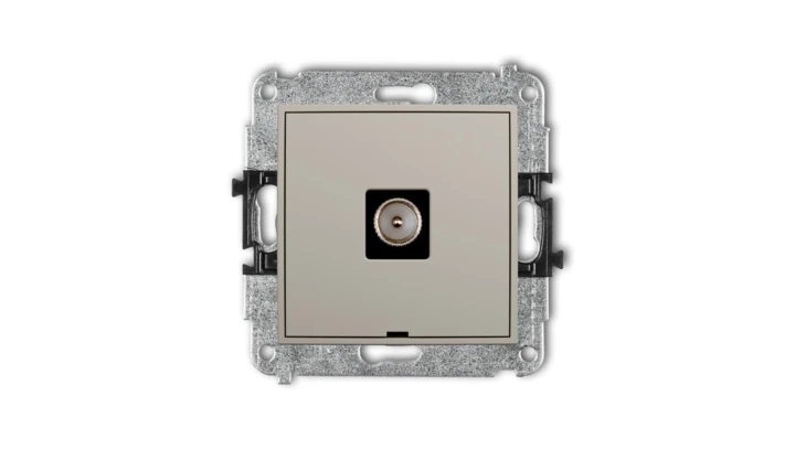 ICON Mechanizm gniazda antenowego pojedynczego TV, bez pola opisowego taupe 60IGTVBO-1