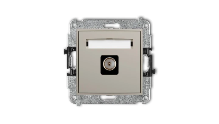 ICON Mechanizm gniazda antenowego pojedynczego TV taupe 60IGTV-1