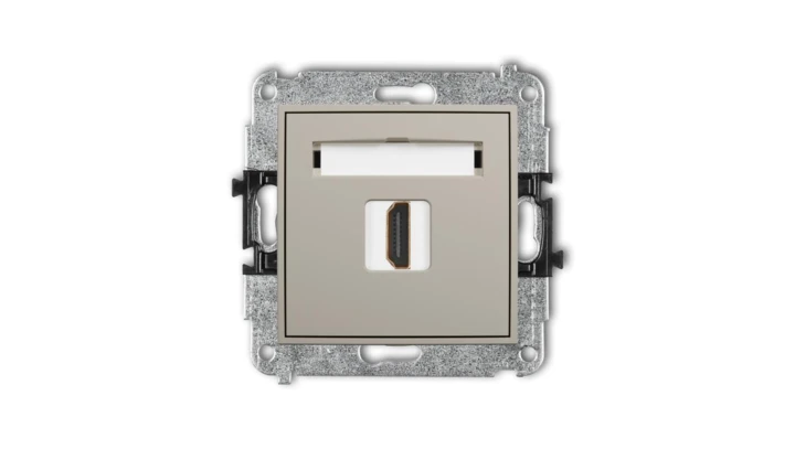 ICON Mechanizm gniazda pojedynczego HDMI 2.0, 4K taupe 60IHDMI-3