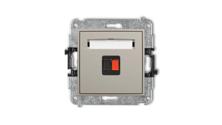 ICON Mechanizm gniazda głośnikowego pojedynczego taupe 60IGG-1