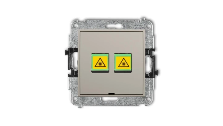 ICON Mechanizm gniazda światłowodowego/optycznego podwójnego, bez pola opisowego taupe 60IGOPBO-2