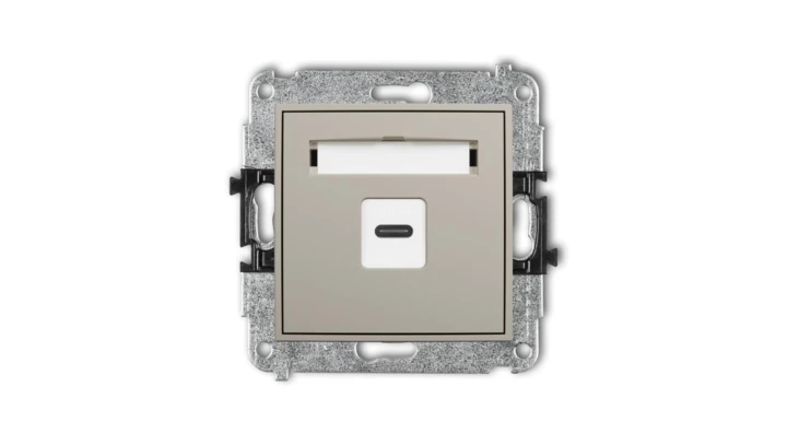 ICON Mechanizm gniazda pojedynczego 1xUSB C-C taupe 60IGUSB-7