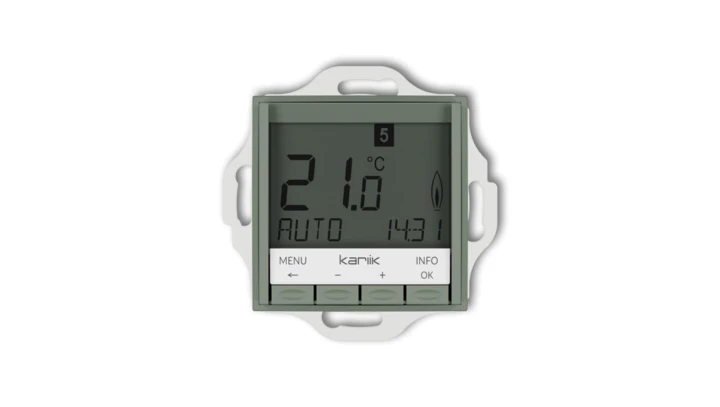 ICON Mechanizm uniwersalnego elektronicznego tygodniowego regulatora temperatury (podświetlenie białe) szałwiowy 61IRT-3.1