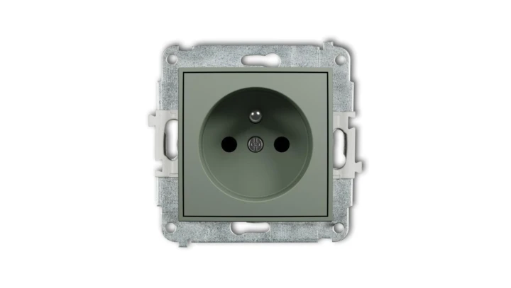 ICON Mechanizm gniazda pojedynczego z uziemieniem 2P+Z (przesłony torów prądowych) szałwiowy 61IGP-1zp