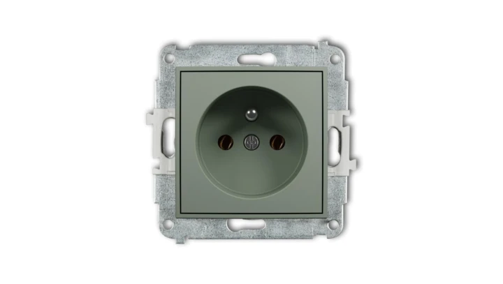 ICON Mechanizm gniazda pojedynczego z uziemieniem 2P+Z (bez przesłon torów prądowych) szałwiowy 61IGP-1z