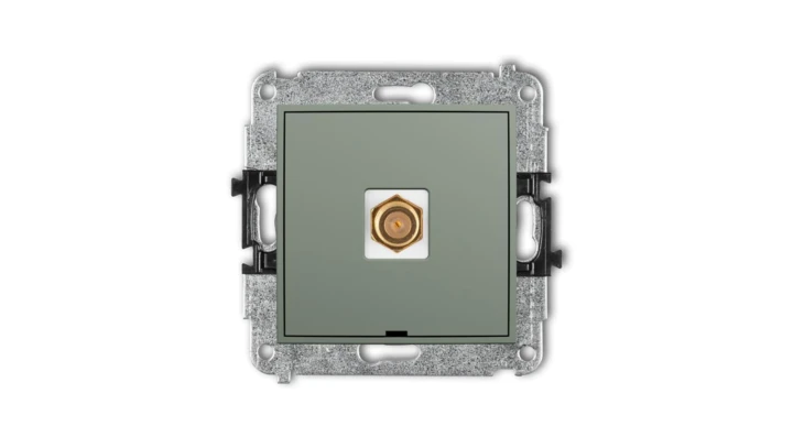 ICON Mechanizm gniazda antenowego pojedynczego typu F (SAT) pozłacany, bez pola opisowego szałwiowy 61IGFBO-1.1