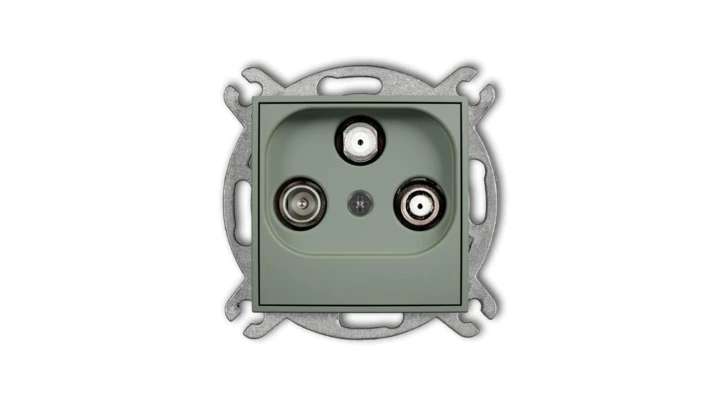 ICON Mechanizm gniazda abonenckiego 2 wyjścia SAT + TV szałwiowy 61IGSN