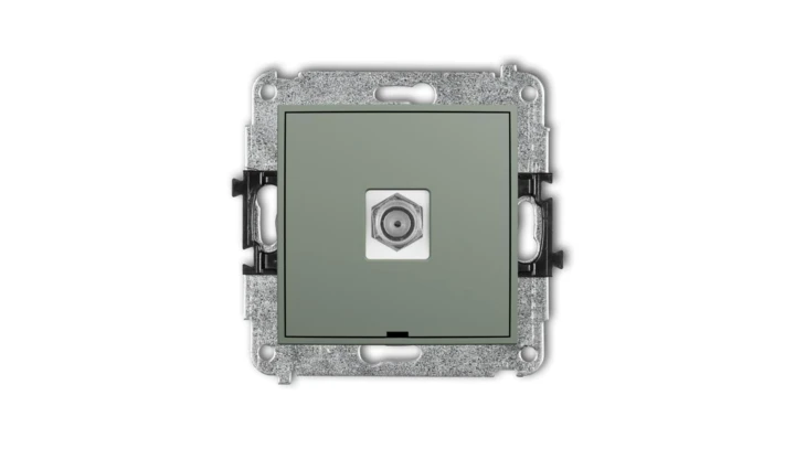 ICON Mechanizm gniazda antenowego pojedynczego typu F (SAT) niklowany, bez pola opisowego szałwiowy 61IGFBO-1