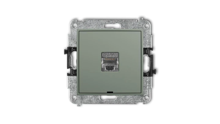 ICON Mechanizm gniazda komputerowego pojedynczego 1xRJ45, kat. 5e, ekranowany, 8-stykowy, bez opisu szałwiowy 61IGKBO-1e
