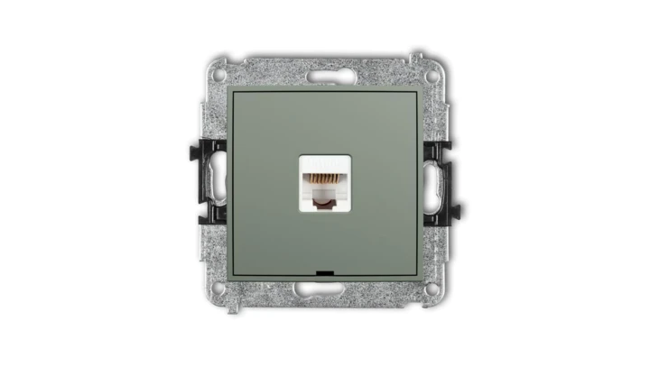 ICON Mechanizm gniazda komputerowego pojedynczego 1xRJ45, kat. 5e, 8-stykowy, bez pola opisowego szałwiowy 61IGKBO-1