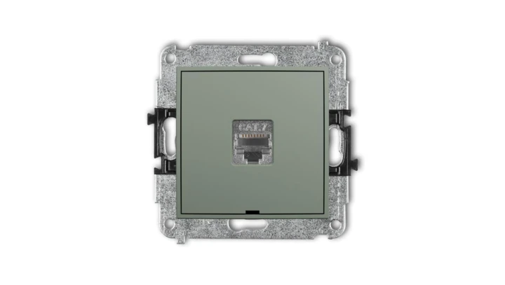 ICON Mechanizm gniazda komputerowego pojedynczego 1xRJ45, kat. 7, ekranowany, 8-stykowy, bez pola opisowego szałwiowy 61IGKBO-9