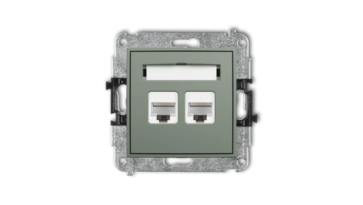ICON Mechanizm gniazda komputerowego podwójnego 2xRJ45, kat. 6A, 8-stykowy szałwiowy 61IGK-8