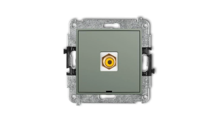 ICON Mechanizm gniazda pojedynczego RCA, bez pola opisowego (typu cinch - żółty, pozłacany) szałwiowy 61IGRCABO-1