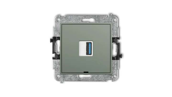 ICON Mechamizm gniazda pojedynczego USB A-A 3.0, bez pola opisowego szałwiowy 61IGUSBBO-5