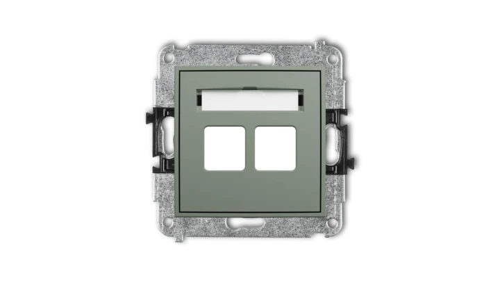 ICON Mechanizm gniazda multimedialnego podwójnego bez modułu (standard Keystone) szałwiowy 61IGM-2P