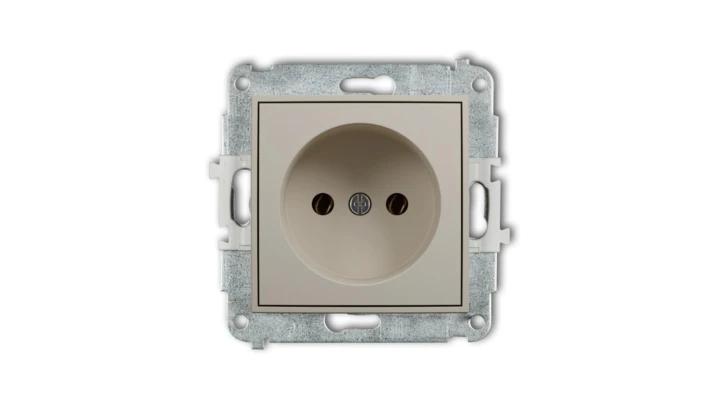 MINI Mechanizm gniazda pojedynczego bez uziemienia 2P (bez przesłon torów prądowych) taupe 60MGP-1