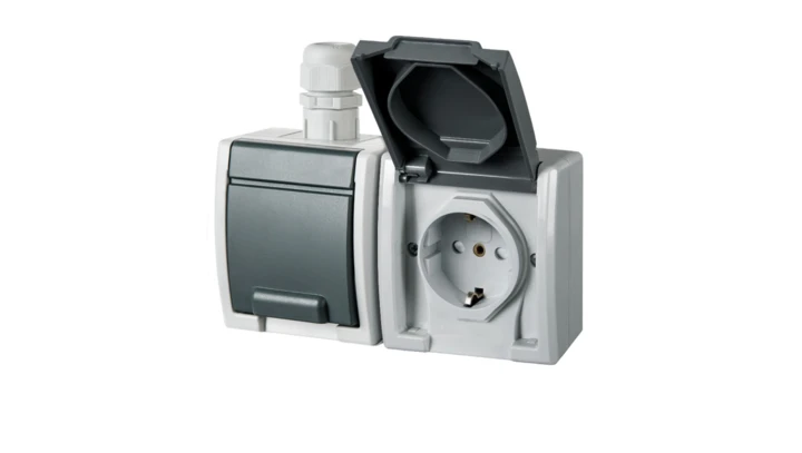 AQUANT Gniazdo hermetyczne podwójne 2x2P+Z schuko IP65 1245-65