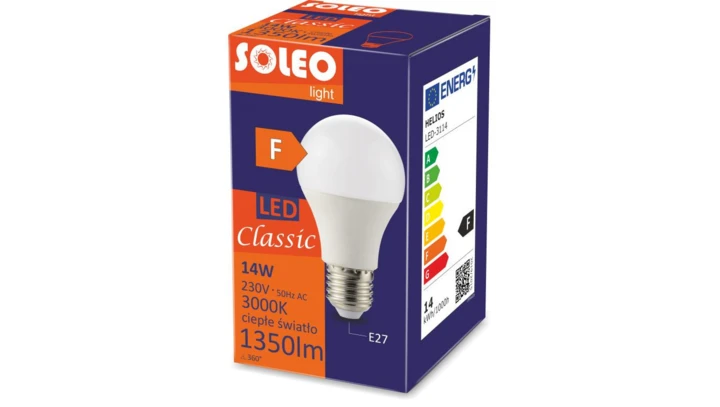 Żarówka LED klasyczna E27 A60 14W 1350lm 3000K 1CT/10 LED-3113