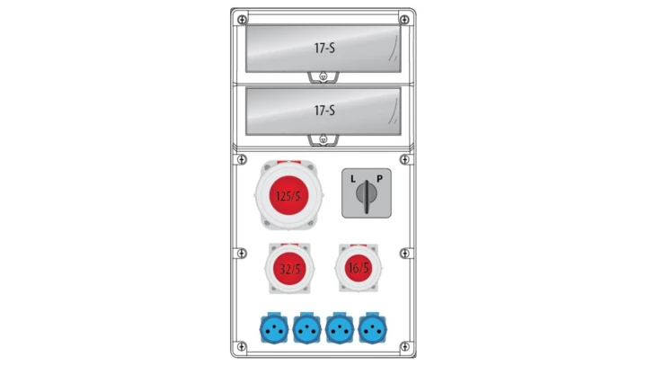 Rozdzielnica R-BOX 740 34S:1x125/5,1x32/5,1x16/5,4x250V,1xL/P,IP65 B.18.740-11W_IP65