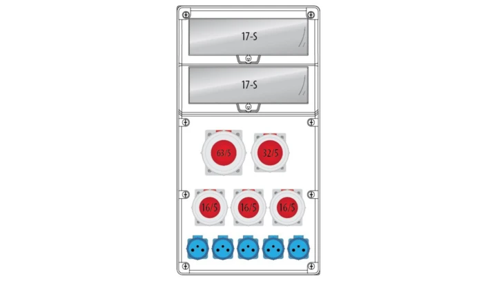Rozdzielnica R-BOX 740 34S:1x63/5,1x32/5,3x16/5,5x250V,IP65 B.18.740-4_IP65