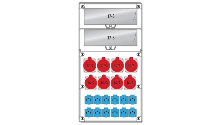 Rozdzielnica R-BOX 740 34S:4x32/5,4x16/5,12x250V,IP44 B.18.740-6